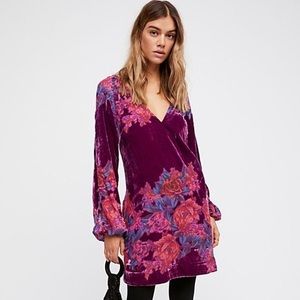 Free People Misha Burnout Velvet Mini Dress XS